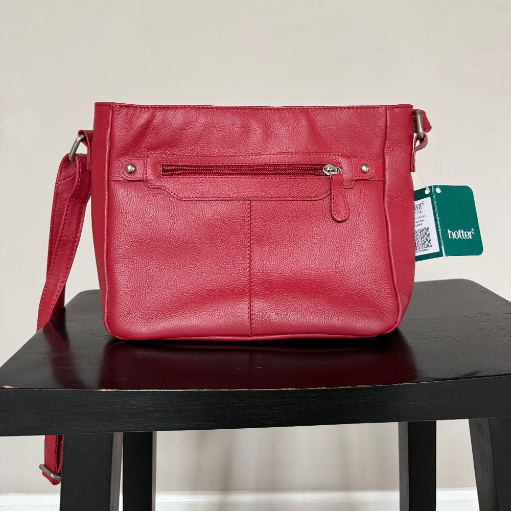 Hotter Elsie II Tango Red Leather Crossbody Bag NWT